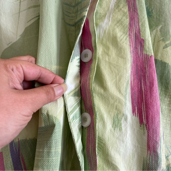 Vintage Melrose green & pink abstract waterproof trench coat - Picture 3 of 15